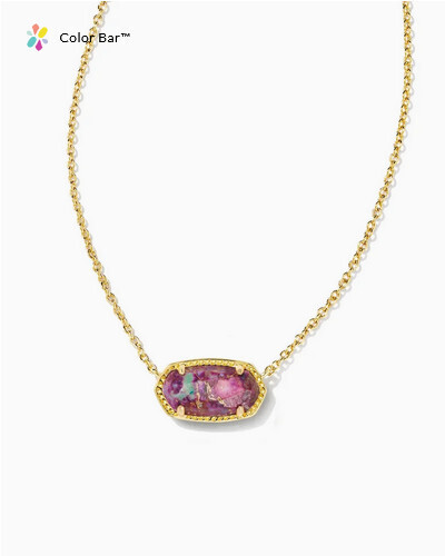 Elisa Necklace Gold Brz Vnd Purple Turquoise
