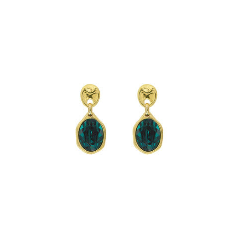 Real Earrings Emerald Gold