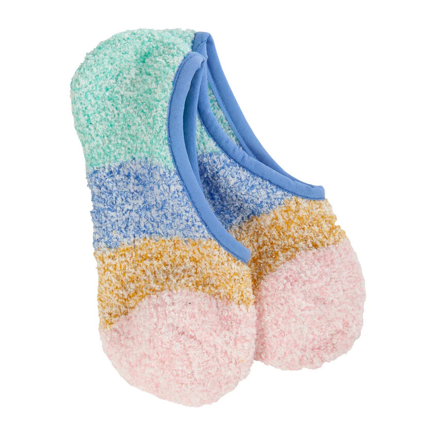 World Softest Socks Cozy Colorblock Footsie Blue Multi