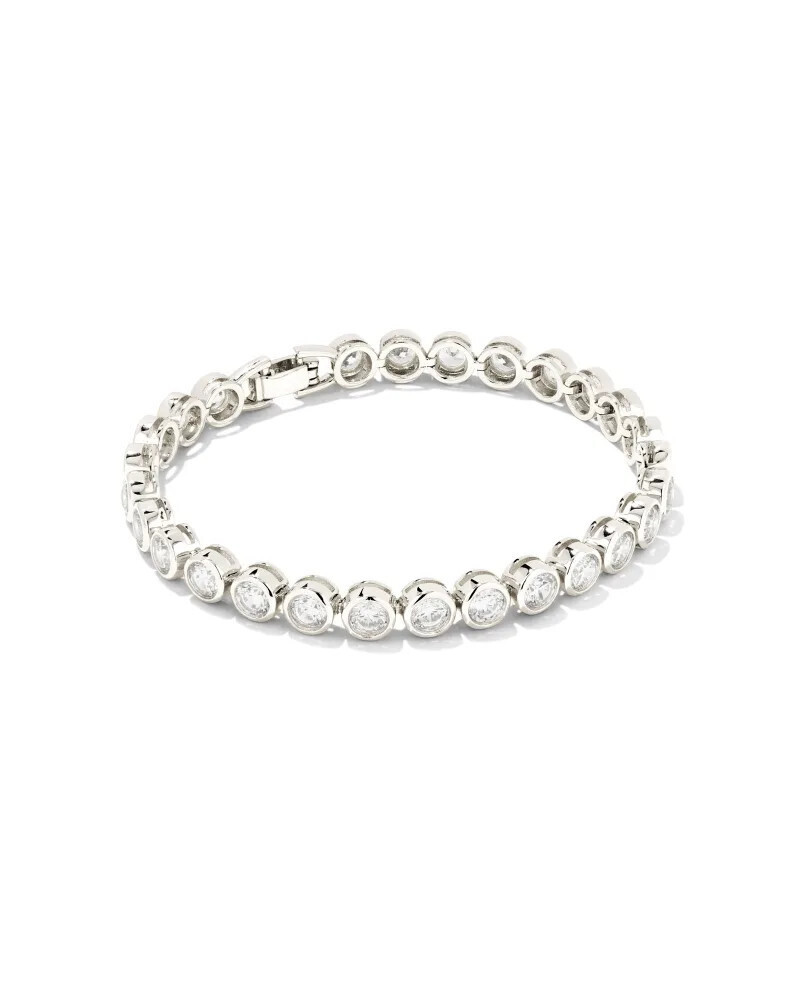 Carmen Tennis Bracelet BSV Metal White CZ