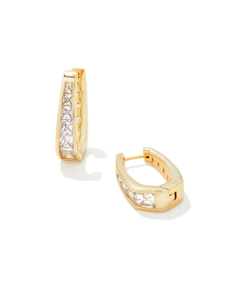 Parker Hoop Earring Gold White Crystal