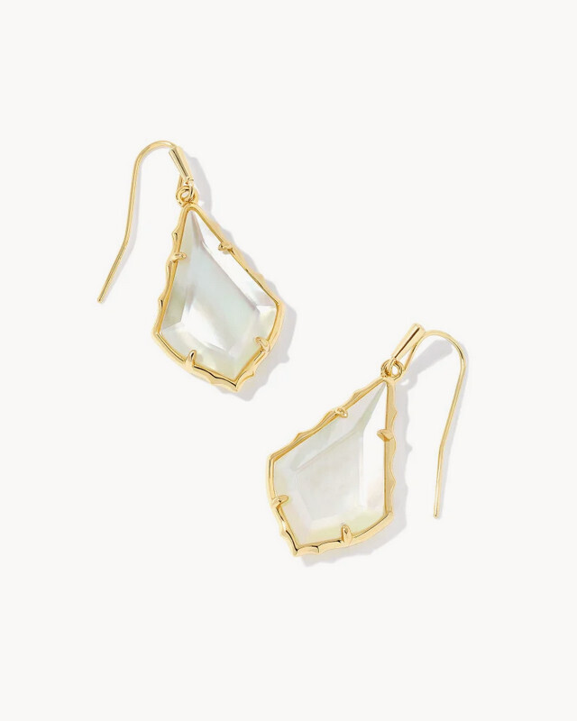 Alex Drop Earrings Gold Ivory Illusion
