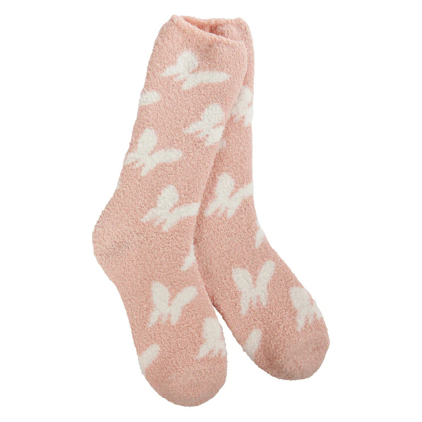World&#39;s Softest Socks Cozy Butterfly Rose