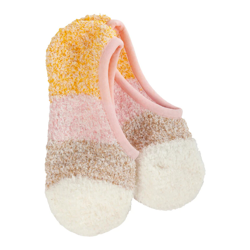 World Softest Socks Cozy Colorblock Footsie Pink Multi