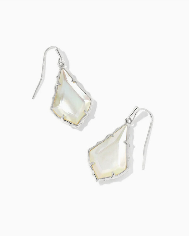 Alex Drop Earrings Rhodium Ivory Illusion
