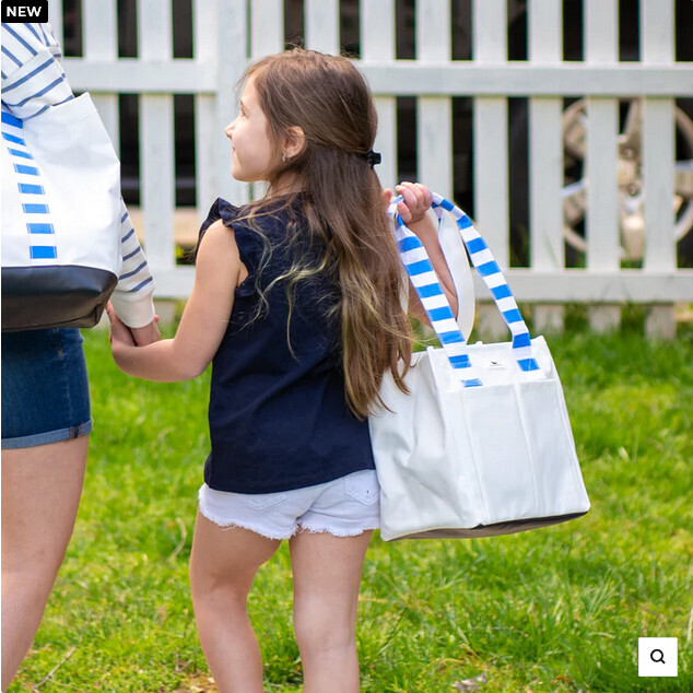 Canvas Cameron Pocket Tote Swim Lane