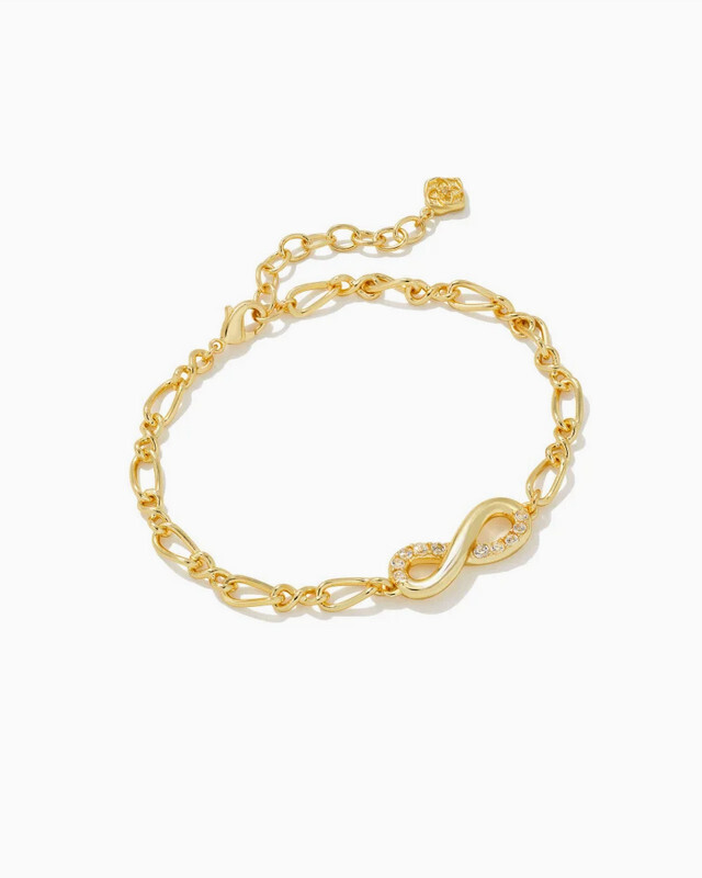 Annie Infinity Chain Bracelet Gold White Crystal