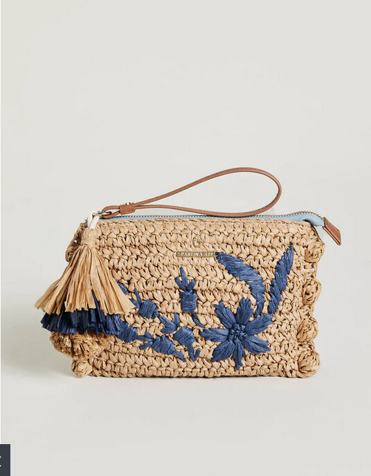 Crochet Wristlet Blue Wildflower