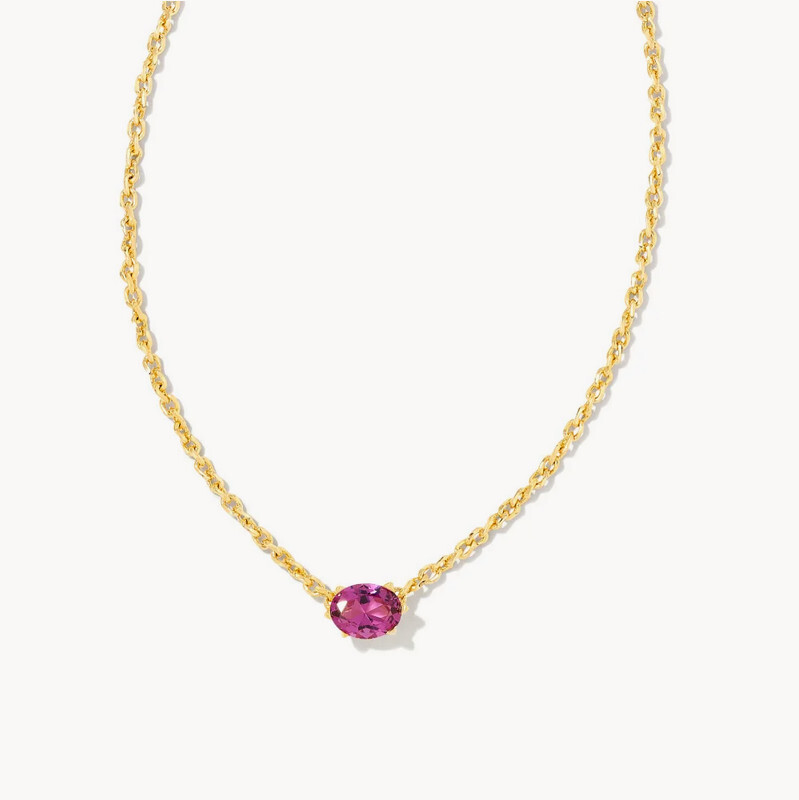 Cailin Crystal Pendant Necklace Gold Purple