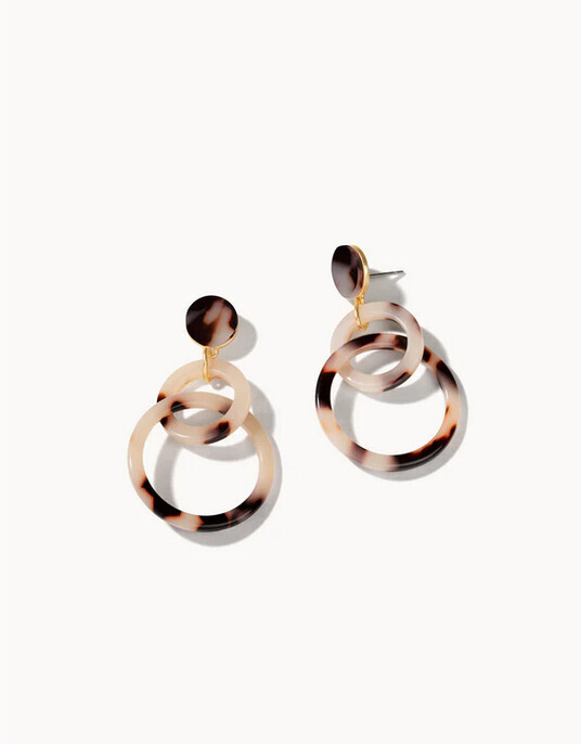 Ring Toss Earrings White Tortoise