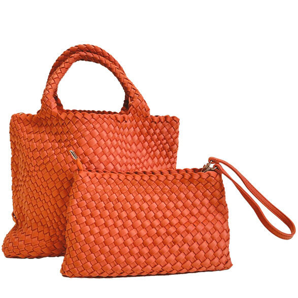 Lily Woven Tote Pumpkin