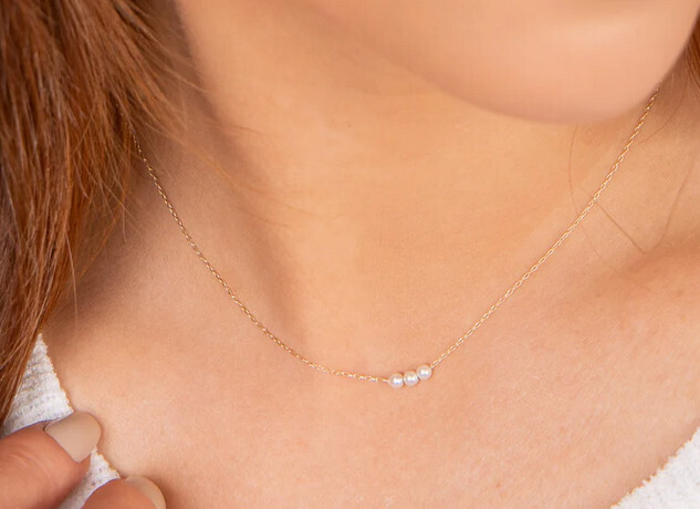Necklace Gold Joy Pearl 16 in