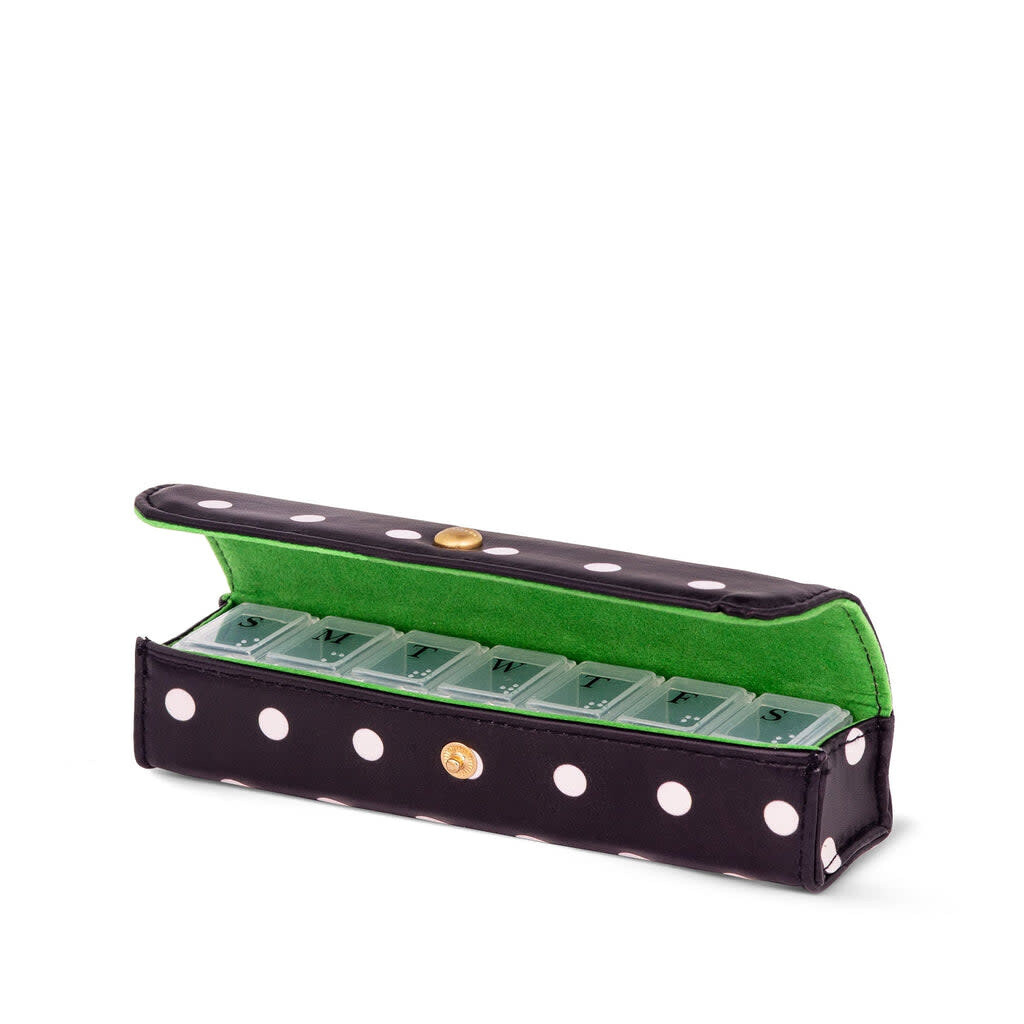 Travel Pill Organizer Cabana Dots