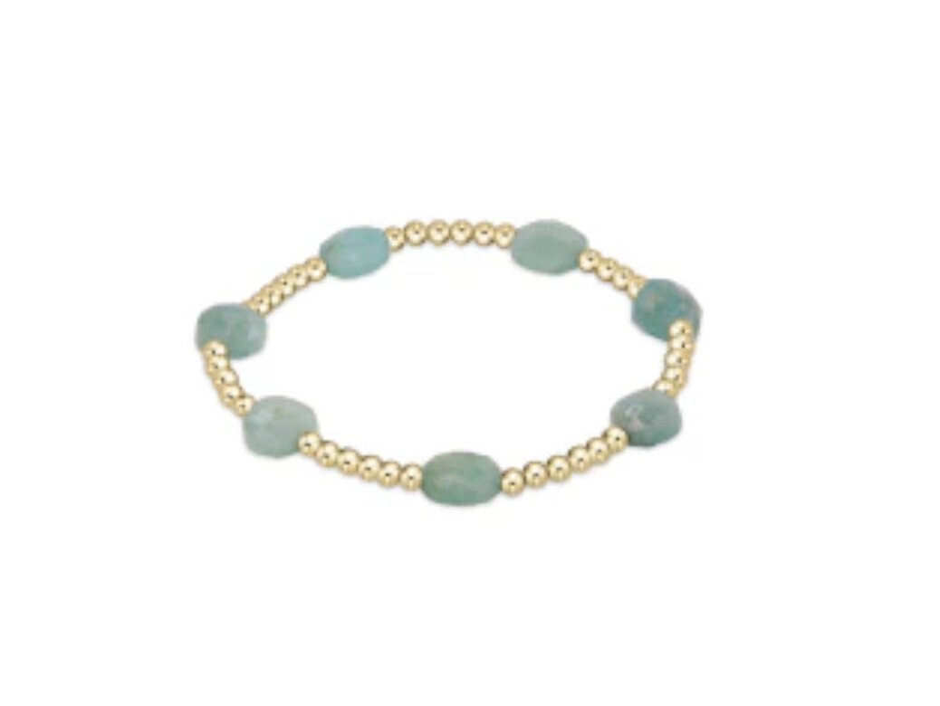 Admire Gold 3mm Bead Bracelet Amazonite