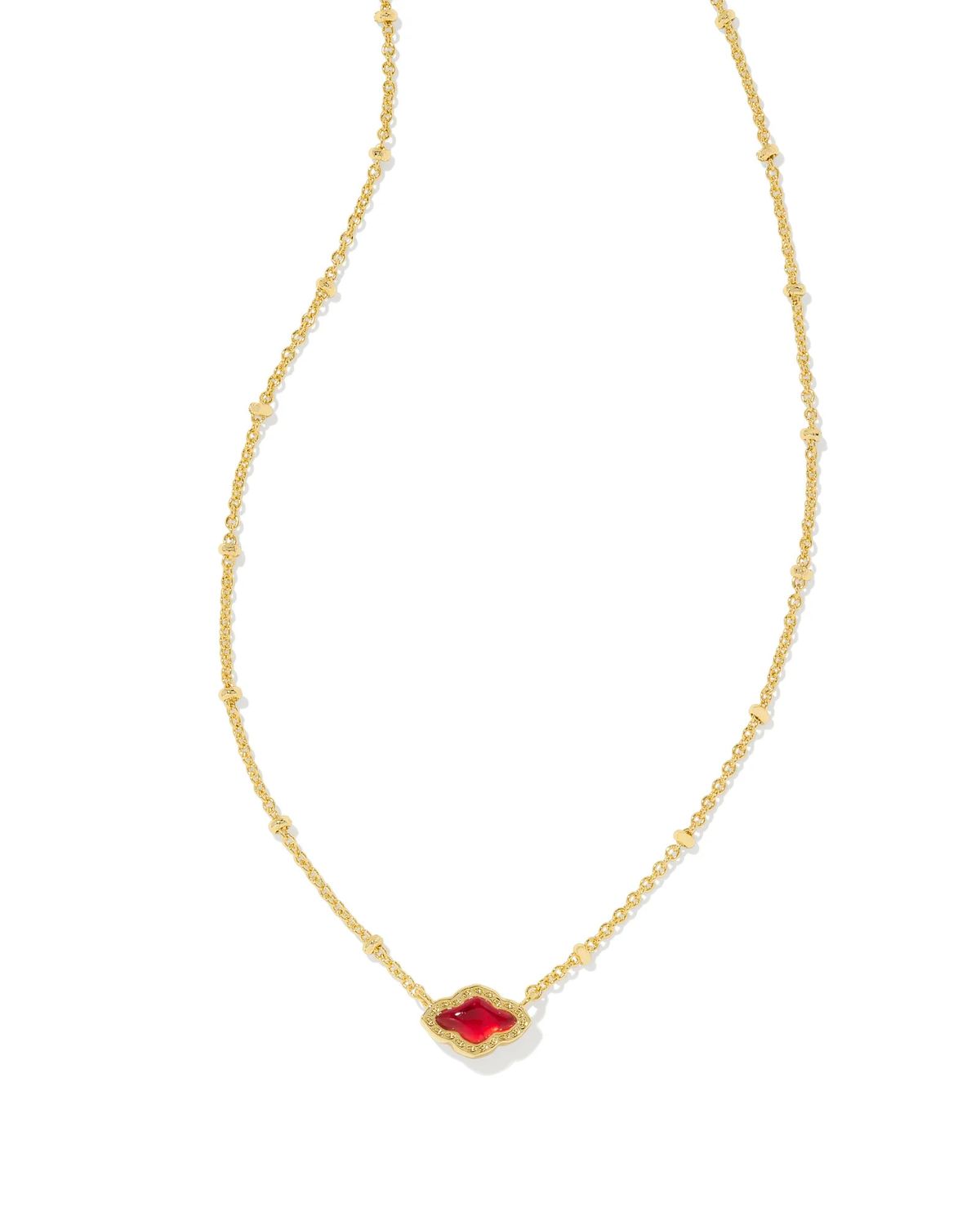 Mini Abbie Satellite Pendant Necklace Gold Cranberry Illusion