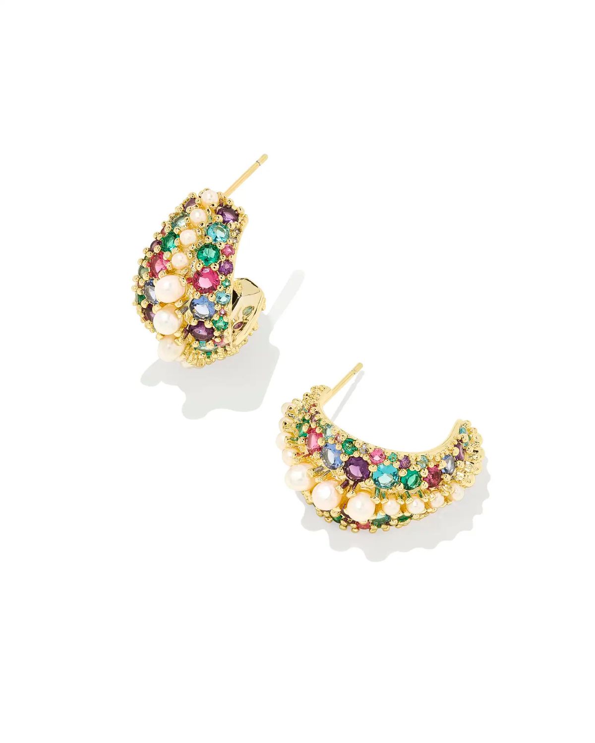 Krista Hoop Earring Gold Multi Mix