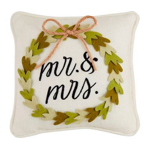 Mr &amp; Mrs Wedding Felt Pillow
