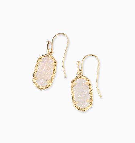 Lee Drop Earrings Gold Iridescent Drusy