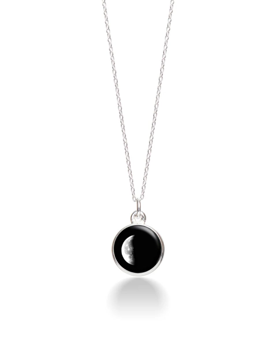 Moon Phase Necklace Waning Gibbous-3D