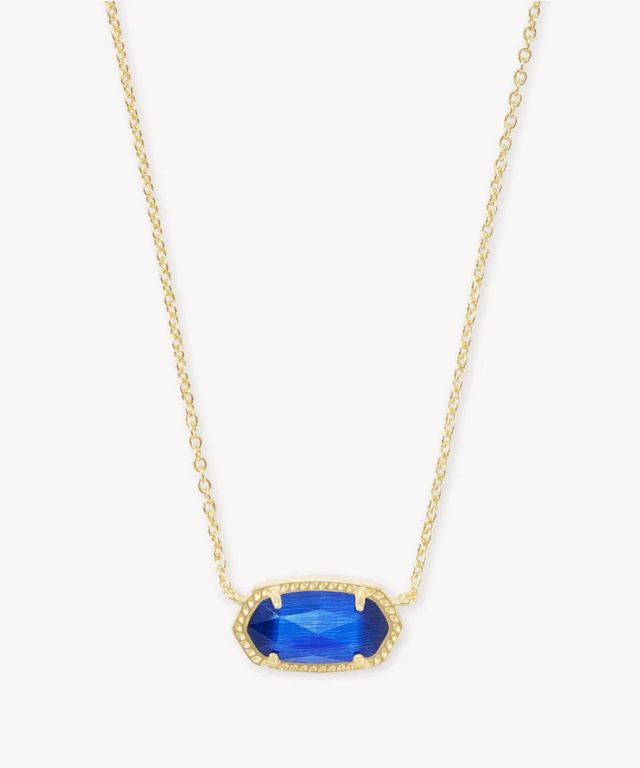 Elisa Necklace Cobalt Cats Eye Gold