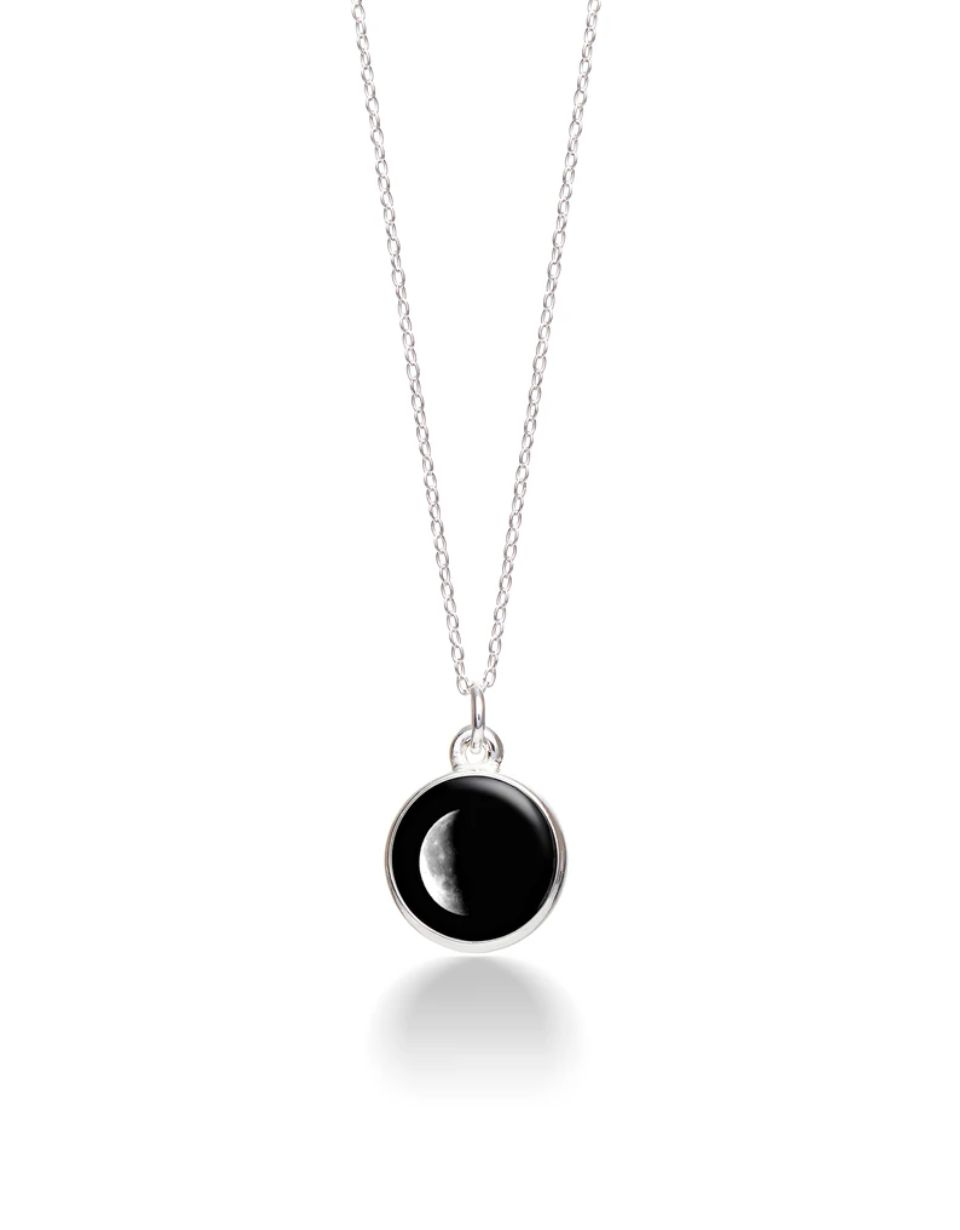 Moon Phase Necklace Waning Crescent-2D