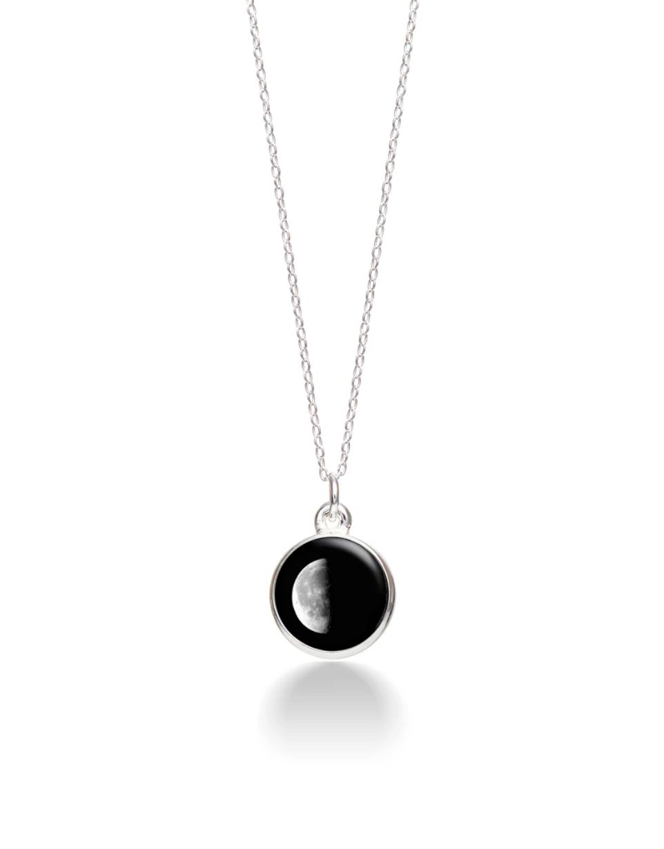 Moon Phase Necklace Waning Gibbous-4D