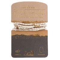 Stone Wrap  of Strength White Lava Wrap Bracelet
