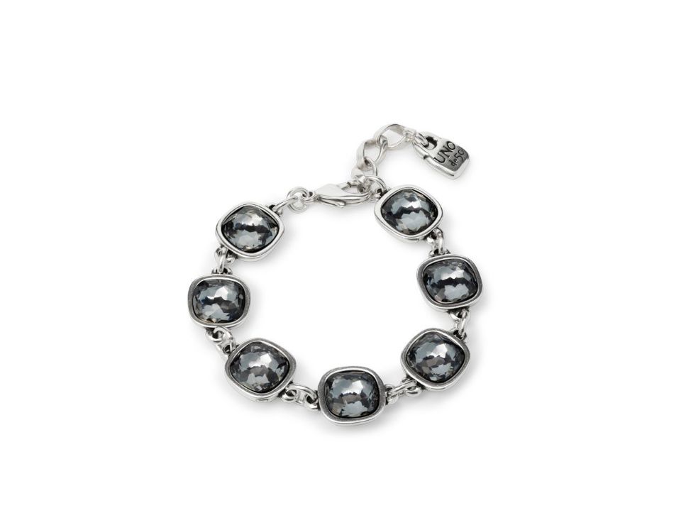 Mademoiselle Metal Bracelet Silver w/Blue Stones