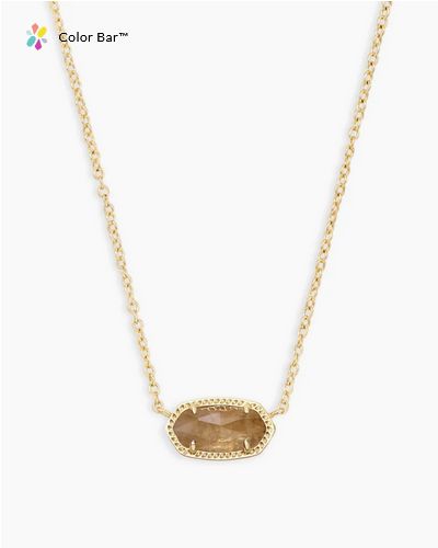 Elisa Short Pendant Necklace Orange Citrine Quartz Gold