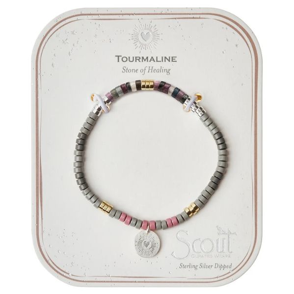 Stone Intention Charm Bracelet - Tourmaline/Silver