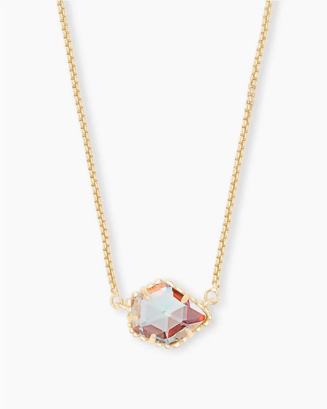 Tess Pendant Necklace Gold Dichroic Glass