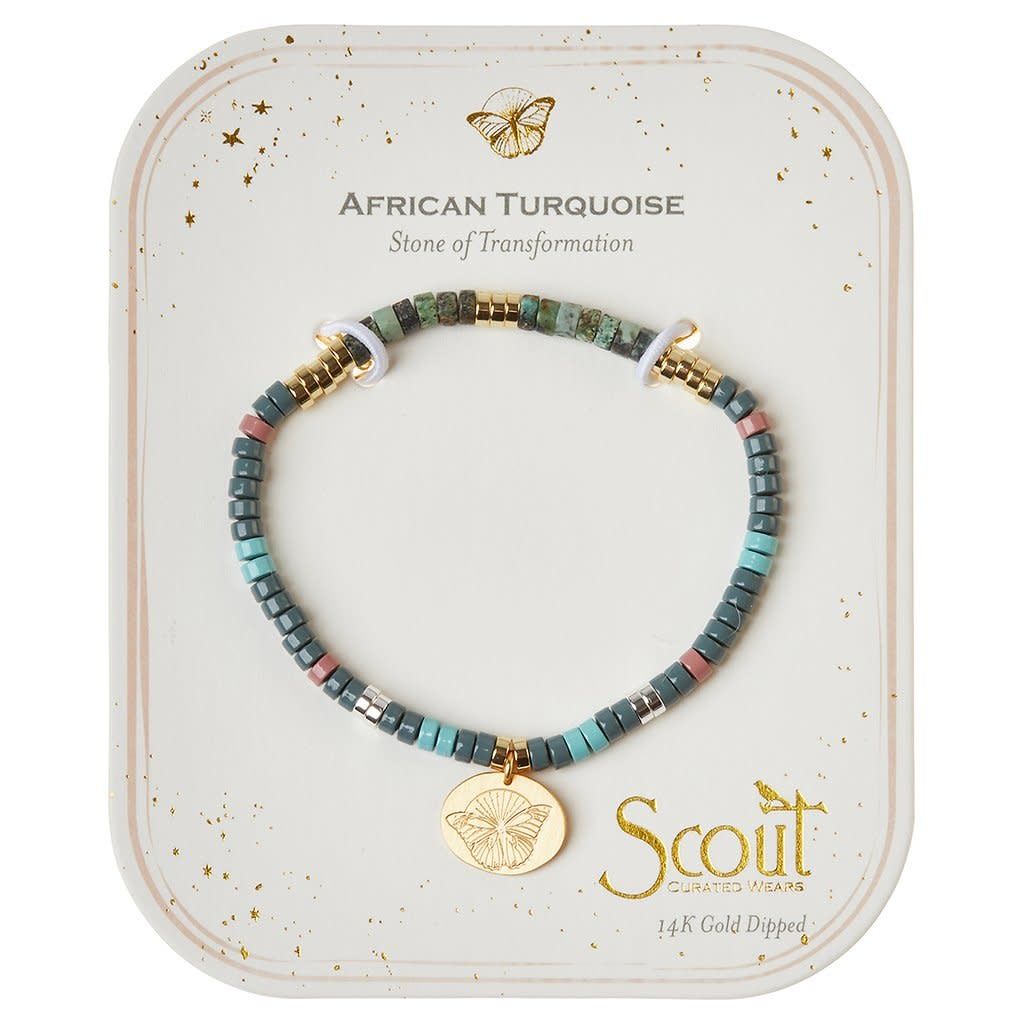 Intention Charm Bracelet - African Turquoise/Gold