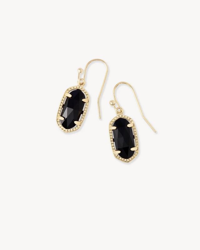 Lee Drop Earrings Gold Black