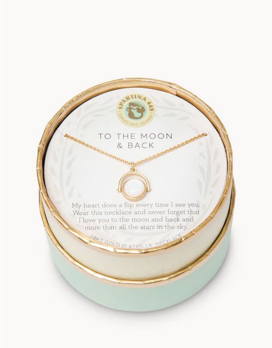 Sea La Vie Necklace 18&quot; To The Moon Back/Heart Flip