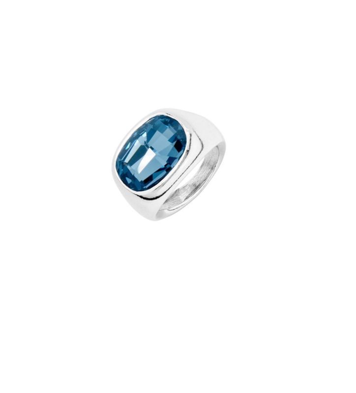 Ring Light It Up Blue Stone Silver Size 7