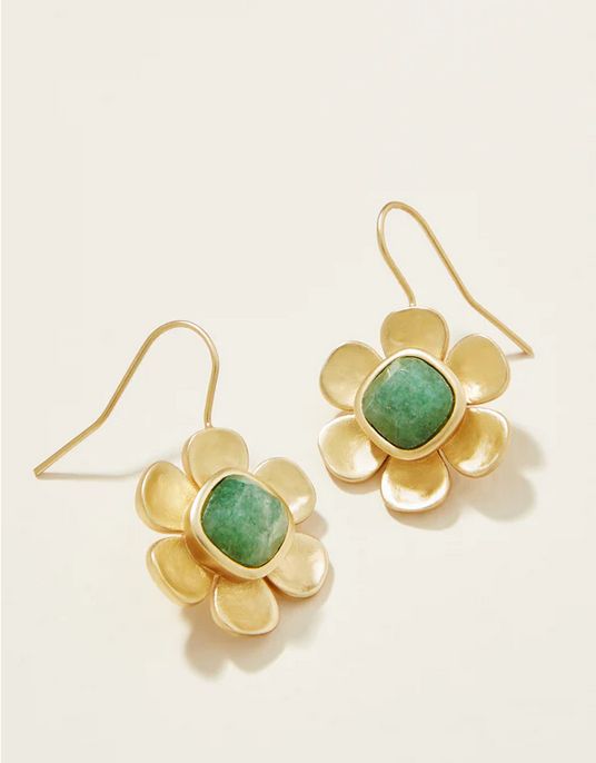 Spartina Primrose Drop Earrings Green Aventurine
