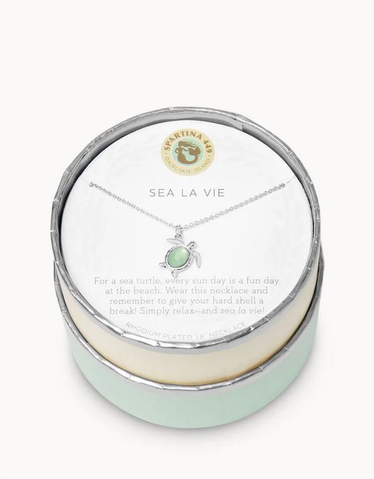 Sea La Vie Necklace 18&quot; Sea La Vie/Sea Turtle Silver