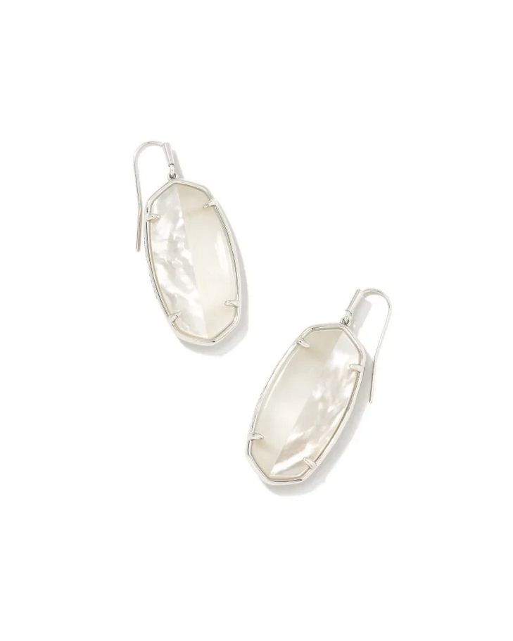 Elle Intarsia Drop Earring Rhodium White