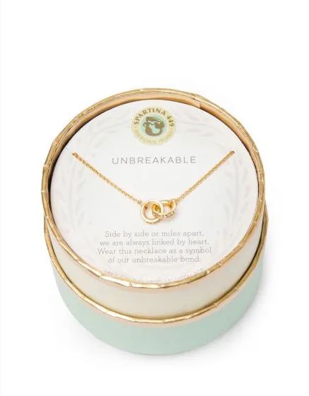 Sea La Vie Necklace 18&#39;&#39; Unbreakable/Double Rings gold