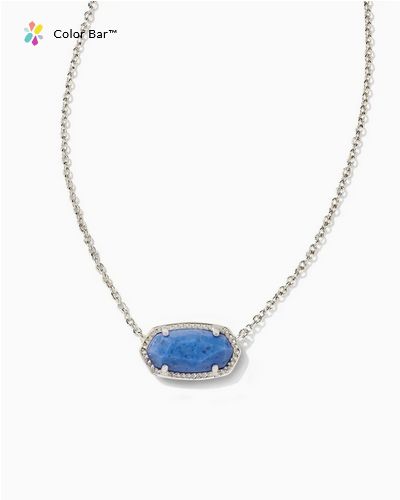 Elisa Necklace Rhodium Blue Dumoitierite