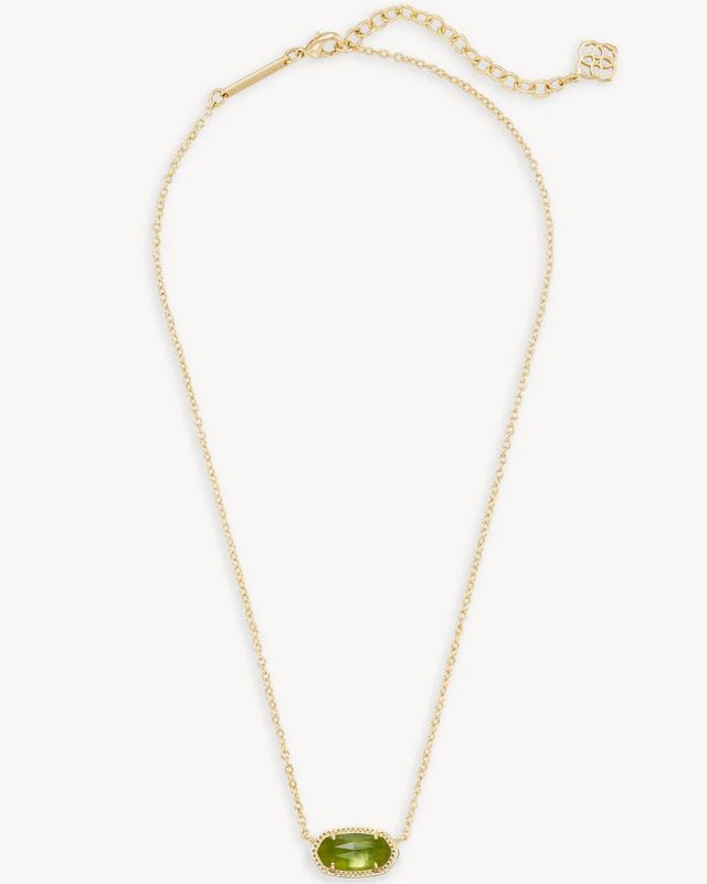 Elisa Short Pendant Necklace Peridot Illusion Gold