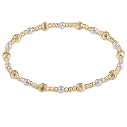 Dignity Sincerity Pattern 4mm Bead Bracelet- Pearl