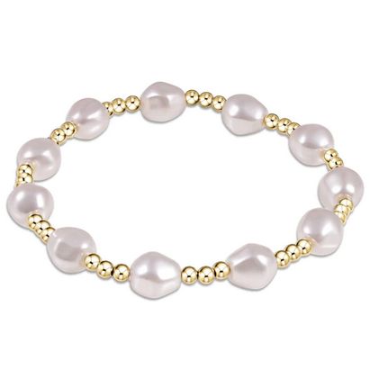 Admire Gold 3mm Bead Bracelet- Pearl