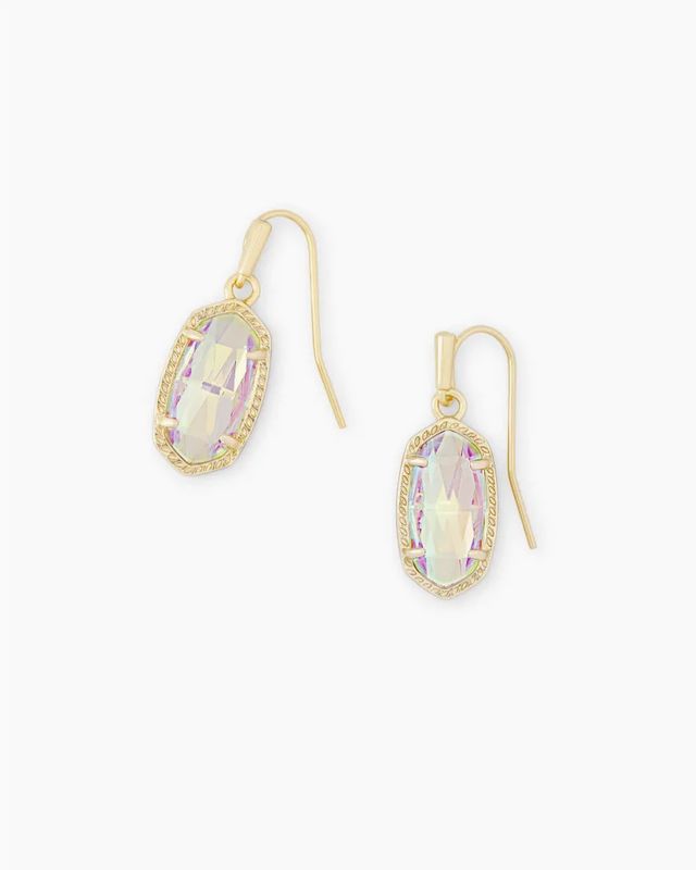 Lee Drop Earrings Dichroic Glass Gold