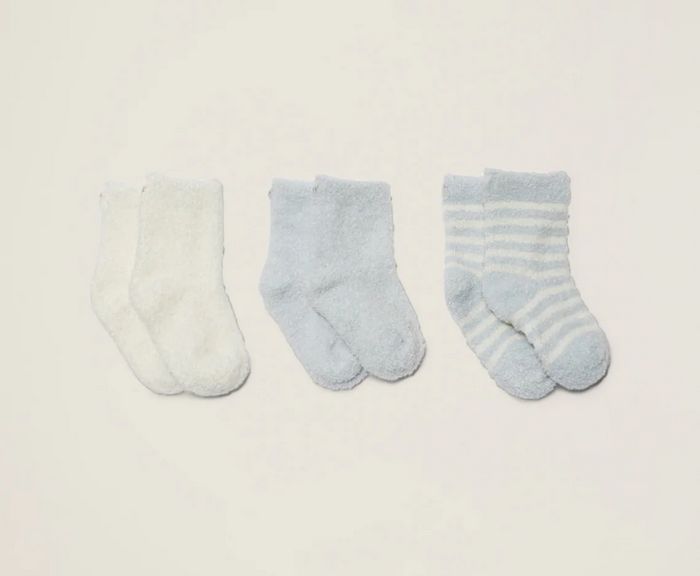 Cozy Chic Lite Infant Socks 3-pack Blue Pearl