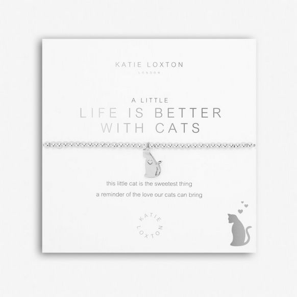 A Little Life Is Better With Cats Bracelet Silver