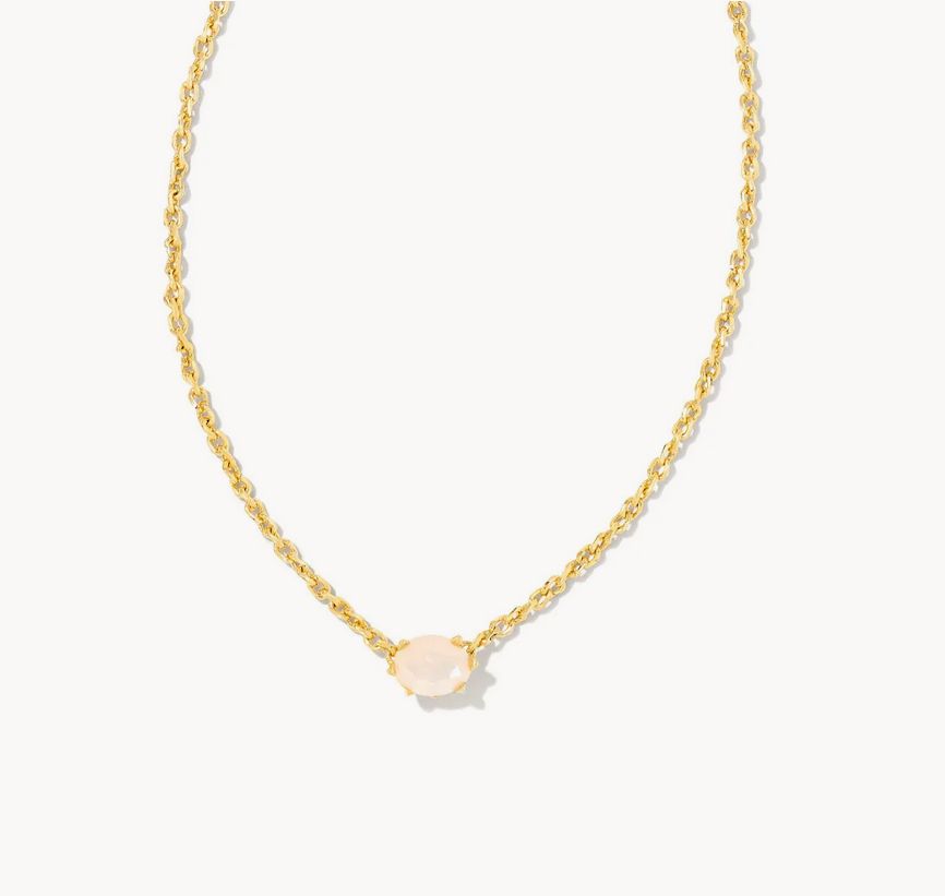 Cailin Crystal Pendant Necklace Gold Champagne Opal