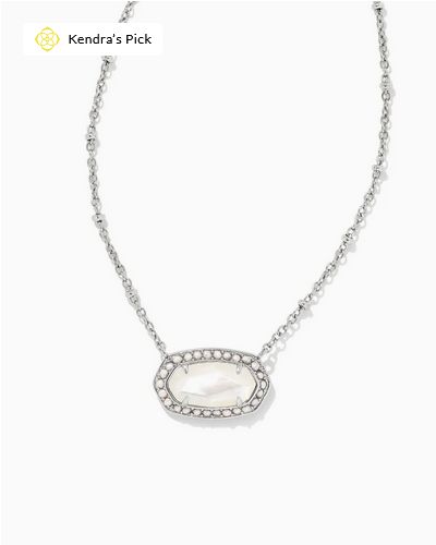 Pearl Beaded Elisa Necklace Rhodium Ivory Mother Of Pearl