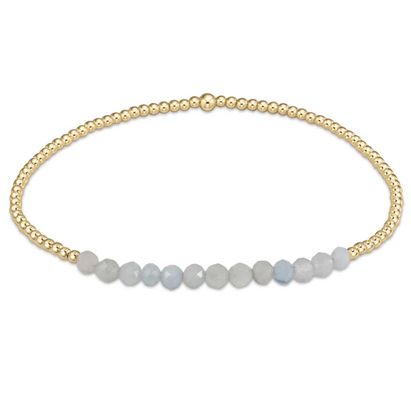 Gold Bliss 2mm Bead Bracelet- Pearl