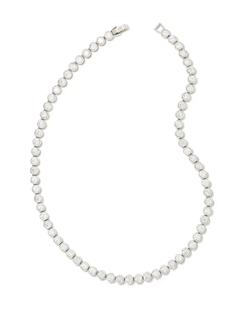 Carmen Tennis Necklace BSV Metal White CZ